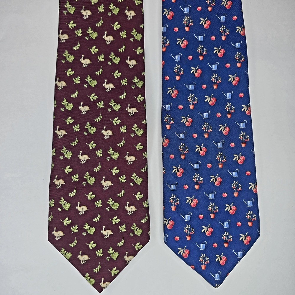Brooks Brothers Men's Neck Ties Lot Of 2 Makers & StainResistant 100% Silk USA
